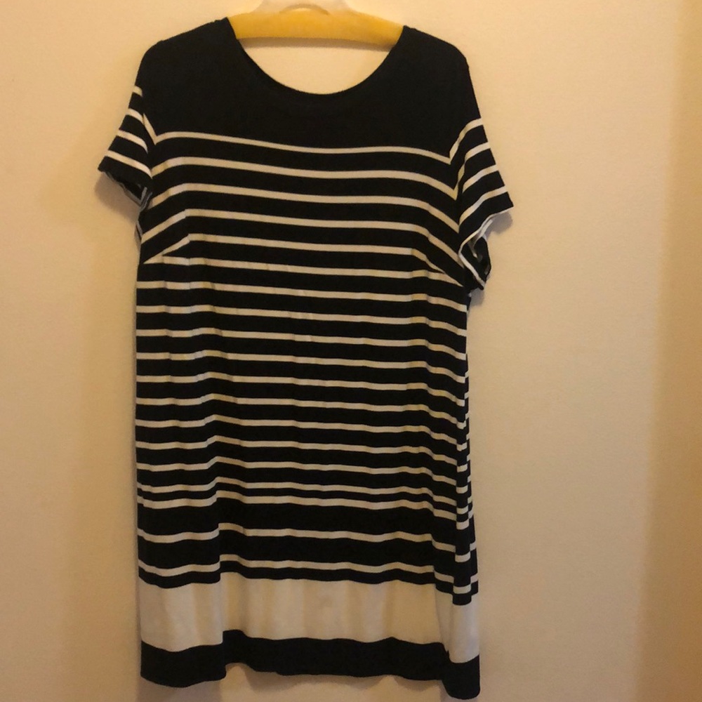 Black and off white midi dress